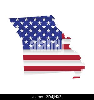 Missouri US State Flag Map Vektor isoliert Stock Vektor