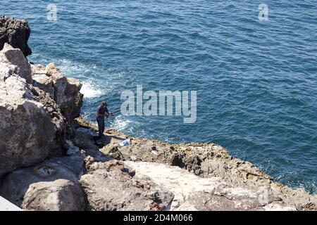 Angeln in Portugal Stockfoto