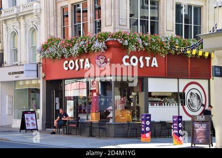 Costa Coffee Shop außen, Wigmore Street, London Stockfoto