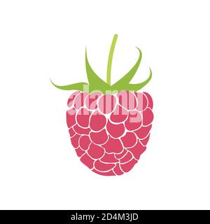 Sweet Berry auf weißem Hintergrund. Vector Icons einstellen. Abbildung mit Himbeeren Stock Vektor