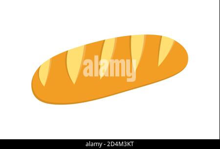 Brot Symbol , Vektor französisch Brot Symbol. Flache Abbildung von Baguette Brot. Gesundes Brot isoliert auf weißem Hintergrund. Stock Vektor