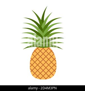 Sommer Früchte für gesunden Lebensstil. Ananas Obst. Vector Illustration cartoon Flachbild Symbol auf weißem isoliert. Stock Vektor