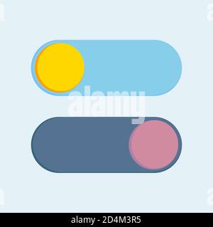 Tag und Nacht. Tagesnacht Konzept, Sonne und Mond, Tag Nacht Symbol. Benutzeroberflächenelement - ein aus-Schalter Stock Vektor