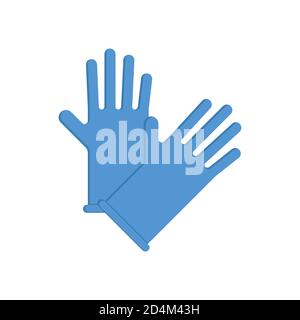 Gummi-Medizinhandschuh, Hausarbeit Reinigung / epidemische Prävention Konzept / antibakteriell, Desinfektion, Sterilisation / isoliert, Zeichen-und Symbolvorlage Stock Vektor