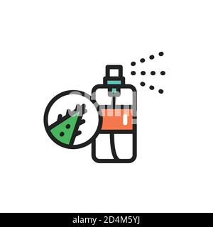 Aloe Spray Farbe Linie Symbol. Vektorgrafik Stock Vektor