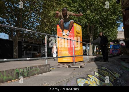 South Bank Skatepark am 17. September 2020 auf der South Bank in South London im Vereinigten Königreich. Foto von Sam Mellish Stockfoto