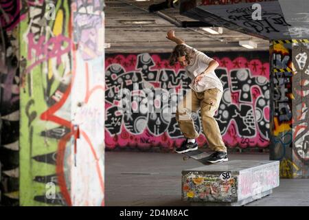 Southbank Skate Park am 22. September 2020 in South London im Vereinigten Königreich. Foto von Sam Mellish Stockfoto