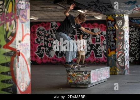 Southbank Skate Park am 22. September 2020 in South London im Vereinigten Königreich. Foto von Sam Mellish Stockfoto