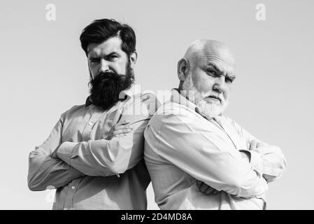 Generation der Männer. Familiengeneration: Zukunftstraum und Menschenkonzept. Männliche Multi-Generation-Familie. Männlich Multi Generation Portrait. Stockfoto