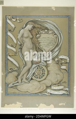 Kunst des 19. Jahrhunderts - Figurenstudie für Rubaiyat von Omar Khayyam; Datum: 1884; überarbeitet 1911; Elihu Vedder; Amerikaner; 1836-1923 Stockfoto