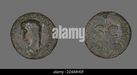 As (Münze) mit Germanicus - Datum: 39-41 CE; römisch; geprägt in Rom Stockfoto