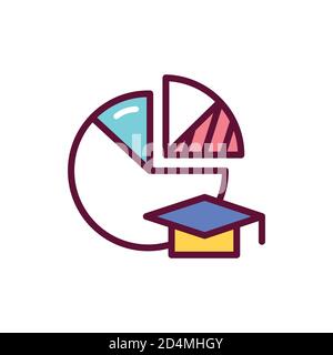 Symbol für die Farblinie für Business-Kurse. Vektorgrafik Stock Vektor