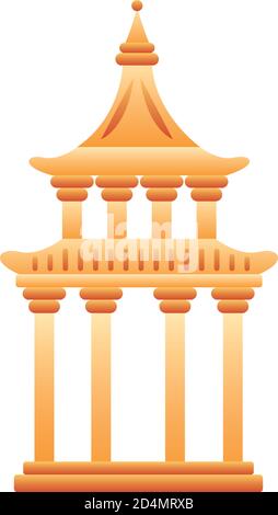 chinesische Turm Säulen Struktur Symbol Vektor Illustration Design Stock Vektor