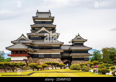 Matsumoto Schloss in der Stadt Matsumoto, in der Präfektur Nagano, Japan Stockfoto