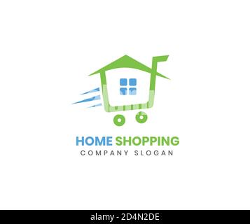 Home Shopping Logo kann für Immobilien-Logo, Shop oder Online-Website verwenden Stock Vektor