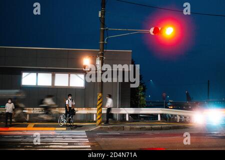 Japanische Nachtstraße Stockfoto