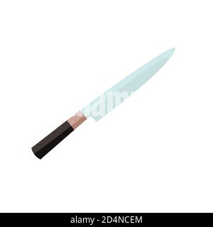 Küchenmesser mit schwarzem Griff. Vektorgrafik isoliert auf weißem Hintergrund Stock Vektor