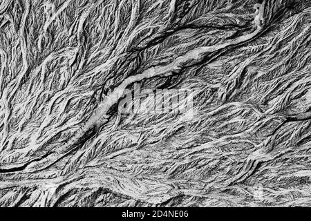 Flussmuster von oben. Stockfoto