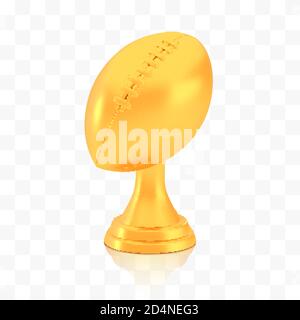 Gewinner american Football Cup Award, goldene Trophäe Logo isoliert auf weißem transparenten Hintergrund Stock Vektor