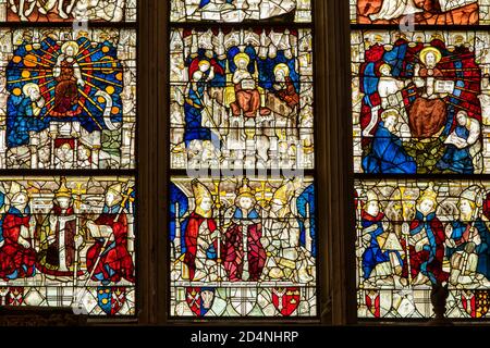 Großbritannien, England, Yorkshire, York Minster, East End mittelalterliches großes Ostfenster, Szenen aus dem Alten Testament Stockfoto