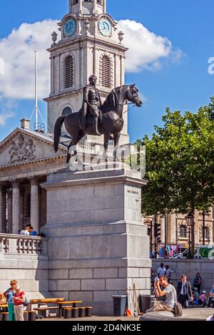 Reiterstatue von George IV von Francis Chantrey, Trafalgar Square, London Stockfoto