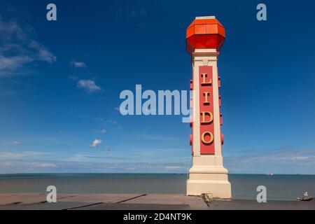 Der berühmte lido Turm und Schild aus den 1920er Jahren in Margate, Kent Stockfoto