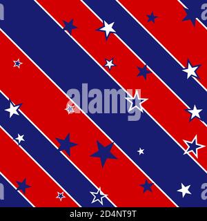 United States Stars and Stripes Wahl Hintergrund Illustration - Seamless Muster Stockfoto