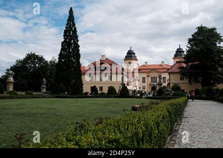 Walbrzych, Polen - 18. Juli 2020: Schloss Ksiaz, das größte Schloss in Schlesien. Schlossmuseum Stockfoto