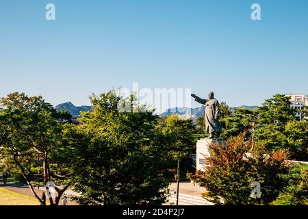 Seoul, Korea - 8. Oktober 2020 : Statue von Baekbeom Kim Gu Stockfoto