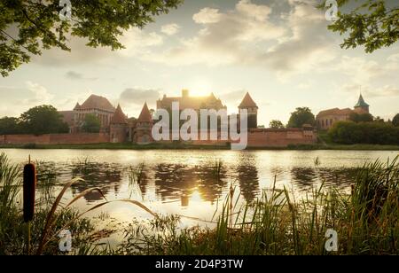 Panorama der mittelalterlichen burg in malbork, Polen Stockfoto