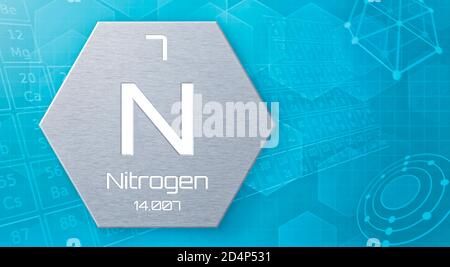 Chemisches Element des Periodensystems - Stickstoff Stockfoto