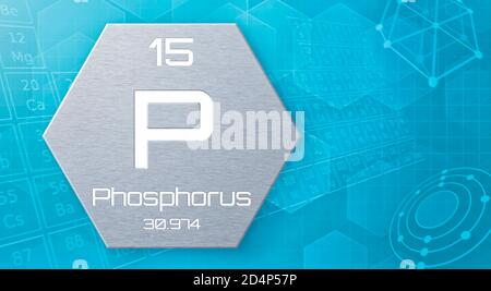 Chemisches Element des Periodensystems - Phosphor Stockfoto