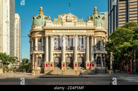 Theatro Municipal im Zentrum von Rio de Janeiro, Brasilien Stockfoto