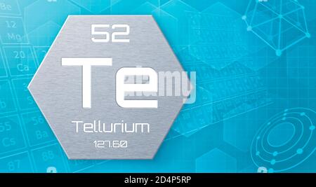 Chemisches Element des Periodensystems - Tellurium Stockfoto