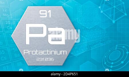 Chemisches Element des Periodensystems - Protactinium Stockfoto