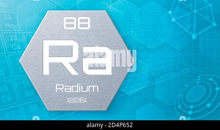 Chemisches Element des Periodensystems - Radium Stockfoto