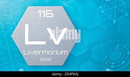 Chemisches Element des Periodensystems - Livermorium Stockfoto