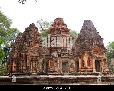 Preah Ko Tempel auf Roluos-Stätte, Provinz Siem Reap, Angkor's Temple Complex 1192 von der UNESCO zum Weltkulturerbe erklärt, erbaut 880, Kambodscha Stockfoto