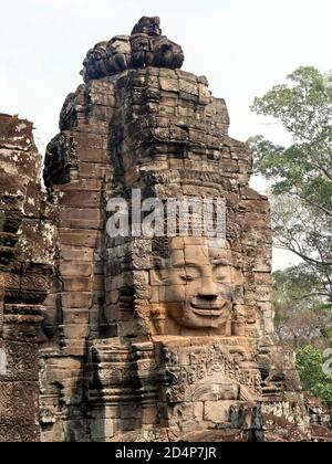 BayonTemple, Siem Reap Province, Angkor's Temple Complex 1192 von der UNESCO zum Weltkulturerbe erklärt, erbaut von König Jayavarman VII. Zwischen XII. A Stockfoto