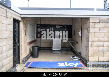 10. Oktober 2020; Sixfields Stadium, Northampton, East Midlands, England; English Football League One, Northampton Town versus Peterborough United; Alle Gastronomieeinrichtungen im Sixfields Stadium geschlossen. Stockfoto