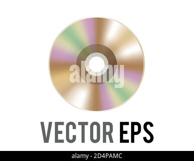 Die isolierte Vektor Gold optischen Computer Disc-Symbol, verwendet, um CD, DVD und verwandte Film, Musik-Inhalte, Album darzustellen Stock Vektor