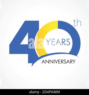 Zahlen zum 40. Jahrestag. 40 Jahre altes Logo. Einfache Gratzen. Isolierte abstrakte Grafik Web-Design-Vorlage. Kreative Ziffern. Bis zu 40%, -40% Stock Vektor