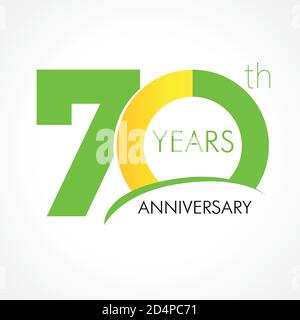 Zahlen zum 70. Jahrestag. 70 Jahre altes Logo. Einfache Gratzen. Isolierte abstrakte Grafik Web-Design-Vorlage. Kreative Ziffern. Bis zu 70%, -70% Stock Vektor