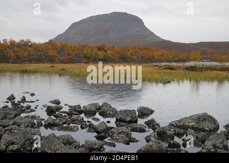 Saana fiel in Kilpisjärvi Dorf, Enontekiö, Lappland, Finnland Stockfoto