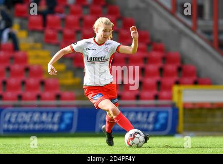 Waregem, Belgien. Oktober 2020. Essevee's Laura Vervacke fotografiert während eines weiblichen Fußballspiels zwischen Zulte Waregem und den KAA Gent Ladies am vierten Spieltag der Saison 2020 - 2021 der belgischen Scooore Womens Super League, samstag 10 Oktober 2020 in Waregem, Belgien . FOTO SPORTPIX.BE - David CATRY David Catry - Sportpix.be - SPP Quelle: SPP Sport Press Foto. /Alamy Live Nachrichten Stockfoto