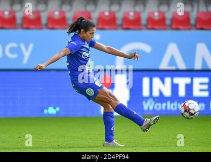 Waregem, Belgien. Oktober 2020. Gent's Jolet Lommen (9) im Bild während eines weiblichen Fußballspiels zwischen Zulte Waregem und den KAA Gent Ladies am vierten Spieltag der Saison 2020 - 2021 der belgischen Scooore Womens Super League, samstag, 10. Oktober 2020 in Waregem, Belgien . FOTO SPORTPIX.BE - David CATRY David Catry - Sportpix.be - SPP Quelle: SPP Sport Press Foto. /Alamy Live Nachrichten Stockfoto