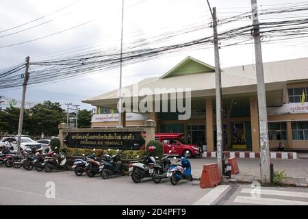 Chiangmai, Thailand - Oktober 10 2020: Blick auf den Busbahnhof Chiangmai. Niedriger Passagier während des Covid-19. Stockfoto