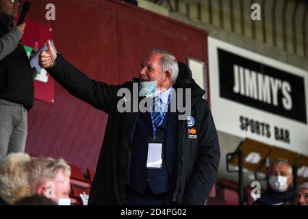 10. Oktober 2020; Sixfields Stadium, Northampton, East Midlands, England; English Football League One, Northampton Town gegen Peterborough United; Barry Fry Peterborough Director of Football Stockfoto