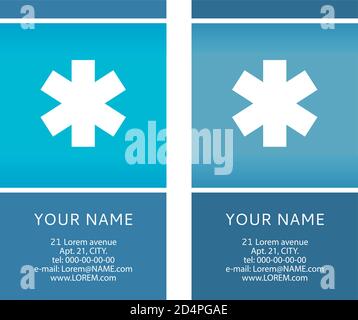 Vektor-Satz von medizinischen Visitenkarten oder Visitenkarten Corporate Identity. Stock Vektor