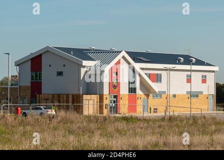 Neuer Standort für den Westcliff Rugby Football Club am Flughafen London Southend, Airport Business Park Development, der wegen COVID-19 seine Arbeit eingestellt hat Stockfoto